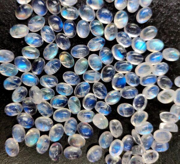 Natural Rainbow Moonstone 5×7 mm Pear Cabochon Flat Back – AA Quality Rainbow Moonstone Pear Cabochon 5x7mm