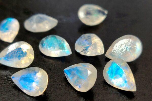 Natural Rainbow Moonstone 5×7 mm Pear Cut Faceted – AA Quality Rainbow Moonstone Pear Faceted 5x7mm
