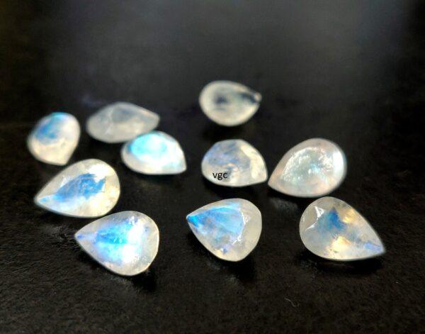Natural Rainbow Moonstone 5×7 mm Pear Cut Faceted – AA Quality Rainbow Moonstone Pear Faceted 5x7mm
