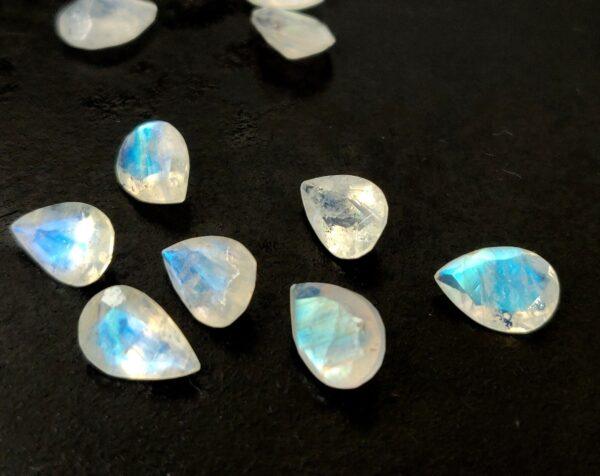 Natural Rainbow Moonstone 5×7 mm Pear Cut Faceted – AA Quality Rainbow Moonstone Pear Faceted 5x7mm