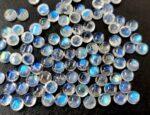 Natural Rainbow Moonstone 3 mm Round Cabochon Flat Back – AA Quality Rainbow Moonstone Round Cabochon 3mm