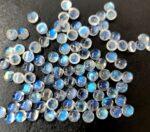 Natural Rainbow Moonstone 3 mm Round Cabochon Flat Back – AA Quality Rainbow Moonstone Round Cabochon 3mm