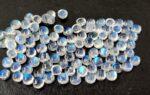 Natural Rainbow Moonstone 3 mm Round Cabochon Flat Back – AA Quality Rainbow Moonstone Round Cabochon 3mm
