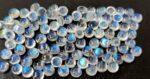 Natural Rainbow Moonstone 3 mm Round Cabochon Flat Back – AA Quality Rainbow Moonstone Round Cabochon 3mm