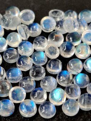 Natural Rainbow Moonstone 10 mm Round Cabochon – AA Quality Rainbow Moonstone Round Cabochon 10mm