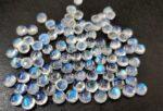 Natural Rainbow Moonstone 3 mm Round Cabochon Flat Back – AA Quality Rainbow Moonstone Round Cabochon 3mm