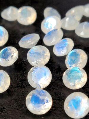 Natural Rainbow Moonstone 10 mm Round Cut Faceted – AA Quality Rainbow Moonstone Round Faceted 10mm