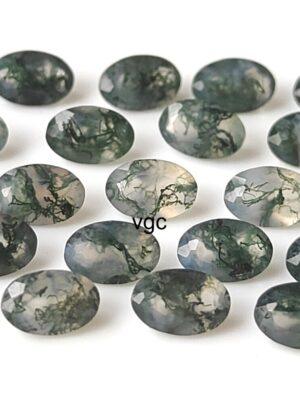 Natural Moss Agate 10×12 mm Oval Cut Faceted – AAA Quality Moss Agate Oval 10x12mm