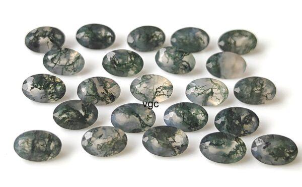 Natural Moss Agate 10×14 mm Oval Cut Faceted – AAA Quality Moss Agate Oval 10x14mm