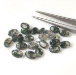 Natural Moss Agate 10×14 mm Oval Cut Faceted – AAA Quality Moss Agate Oval 10x14mm