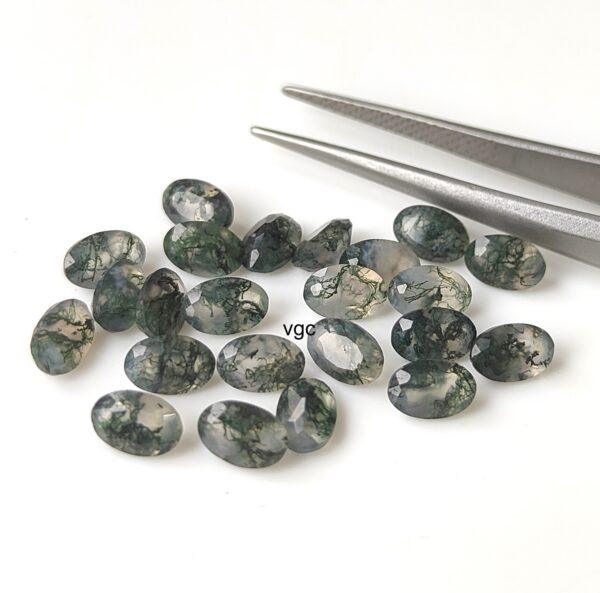 Natural Moss Agate 10×14 mm Oval Cut Faceted – AAA Quality Moss Agate Oval 10x14mm