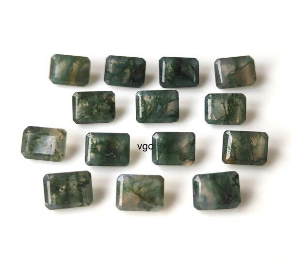 Natural Moss Agate 7×9 mm Octagon Cut Faceted – AAA Quality Moss Agate Octagon 7x9mm