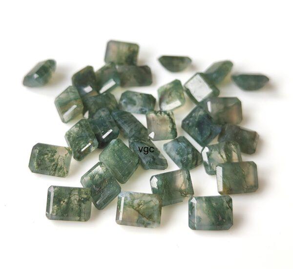 Natural Moss Agate 7×9 mm Octagon Cut Faceted – AAA Quality Moss Agate Octagon 7x9mm