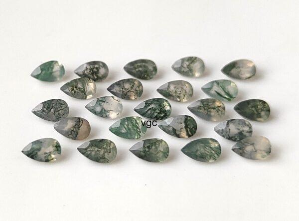 Natural Moss Agate 6×9 mm Pear Cut Faceted – AAA Quality Moss Agate Pear 6x9mm