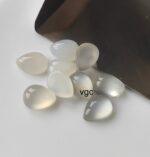 Natural White Moonstone 5×7 mm Pear Cabochon – AAA Quality Moonstone Pear Cabochon 5x7mm
