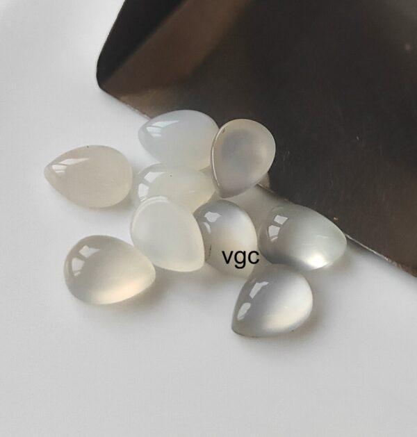 Natural White Moonstone 5×7 mm Pear Cabochon – AAA Quality Moonstone Pear Cabochon 5x7mm