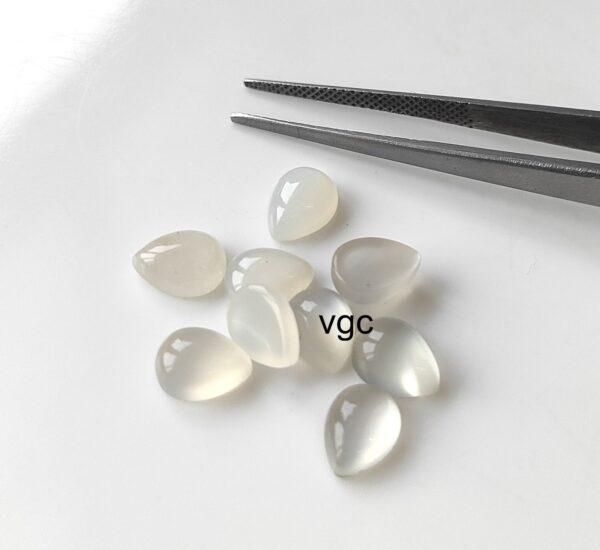 Natural White Moonstone 5×7 mm Pear Cabochon – AAA Quality Moonstone Pear Cabochon 5x7mm