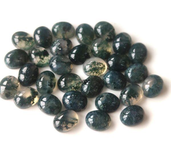 Natural Moss Agate 7×9 mm Oval Cabochon – AAA Quality Moss Agate Oval 7x9mm