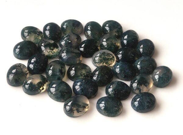 Natural Moss Agate 7×9 mm Oval Cabochon – AAA Quality Moss Agate Oval 7x9mm
