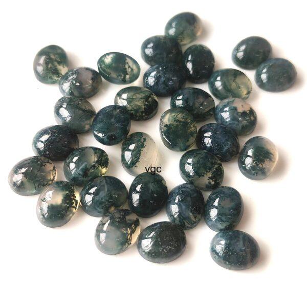 Natural Moss Agate 7×9 mm Oval Cabochon – AAA Quality Moss Agate Oval 7x9mm
