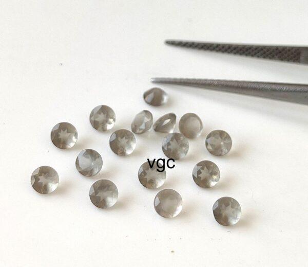 Natural Grey Moonstone 3 mm Round Cut Faceted– AAA Quality Moonstone Round Faceted 3mm
