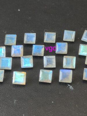 Natural Labradorite 3 mm Square Cut Faceted – AAA Quality Labradorite Square Faceted Cut 3mm
