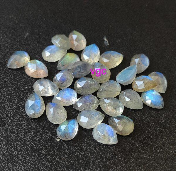 Natural Labradorite 4×6 mm Pear Rose Cut – AAA Quality Labradorite Pear Rose Cut 4x6mm
