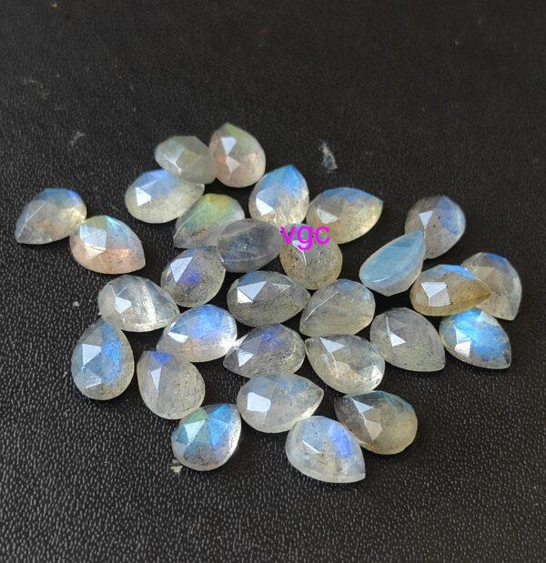 Natural Labradorite 4×6 mm Pear Rose Cut – AAA Quality Labradorite Pear Rose Cut 4x6mm
