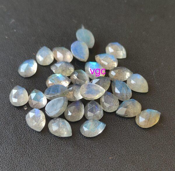 Natural Labradorite 4×6 mm Pear Rose Cut – AAA Quality Labradorite Pear Rose Cut 4x6mm