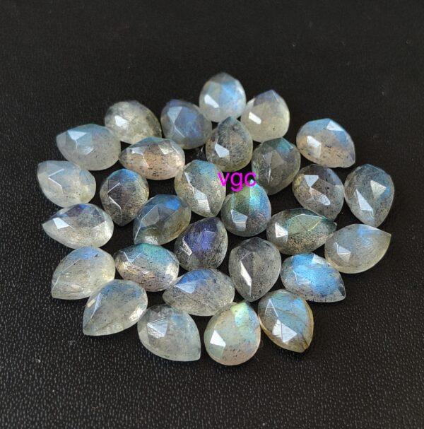 Natural Labradorite 4×6 mm Pear Rose Cut – AAA Quality Labradorite Pear Rose Cut 4x6mm