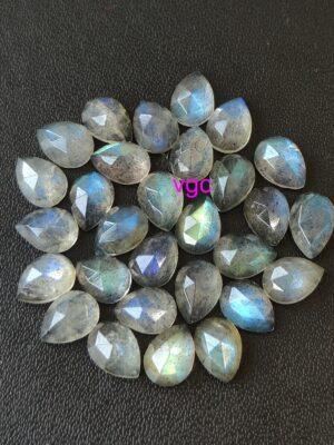 Natural Labradorite 3×5 mm Pear Rose Cut – AAA Quality Labradorite Pear Rose Cut 3x5mm