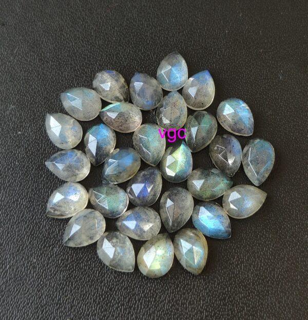 Natural Labradorite 4×6 mm Pear Rose Cut – AAA Quality Labradorite Pear Rose Cut 4x6mm