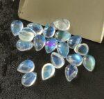 Natural Rainbow Moonstone 3×5 mm Pear Cabochon Flat Back – AAA Quality Rainbow Moonstone Pear 3x5mm