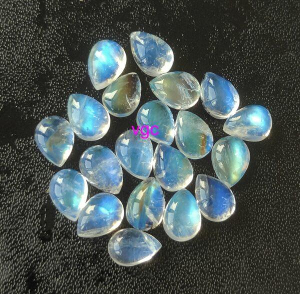 Natural Rainbow Moonstone 3×5 mm Pear Cabochon Flat Back – AAA Quality Rainbow Moonstone Pear 3x5mm