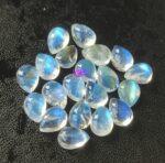Natural Rainbow Moonstone 3×5 mm Pear Cabochon Flat Back – AAA Quality Rainbow Moonstone Pear 3x5mm