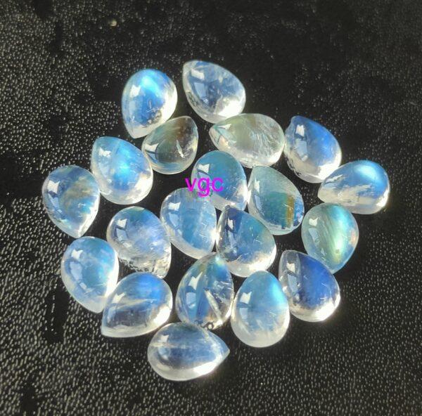 Natural Rainbow Moonstone 3×5 mm Pear Cabochon Flat Back – AAA Quality Rainbow Moonstone Pear 3x5mm