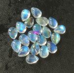 Natural Rainbow Moonstone 3×5 mm Pear Cabochon Flat Back – AAA Quality Rainbow Moonstone Pear 3x5mm