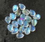 Natural Rainbow Moonstone 3×5 mm Pear Cabochon Flat Back – AAA Quality Rainbow Moonstone Pear 3x5mm