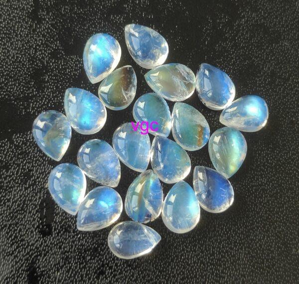 Natural Rainbow Moonstone 3×5 mm Pear Cabochon Flat Back – AAA Quality Rainbow Moonstone Pear 3x5mm