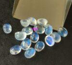 Natural Rainbow Moonstone 5×7 mm Oval Cabochon Flat Back – AAA Quality Rainbow Moonstone Oval 5x7mm