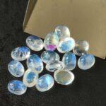 Natural Rainbow Moonstone 5×7 mm Oval Cabochon Flat Back – AAA Quality Rainbow Moonstone Oval 5x7mm