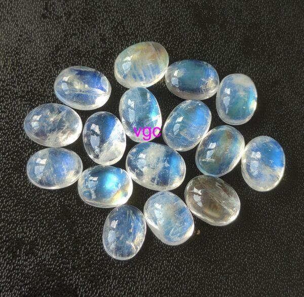 Natural Rainbow Moonstone 5×7 mm Oval Cabochon Flat Back – AAA Quality Rainbow Moonstone Oval 5x7mm