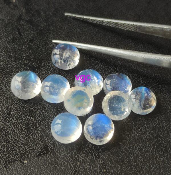 Natural Rainbow Moonstone 3mm Round Cabochon Flat Back – AAA Quality Rainbow Moonstone Round 3x3mm