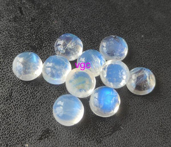 Natural Rainbow Moonstone 3mm Round Cabochon Flat Back – AAA Quality Rainbow Moonstone Round 3x3mm