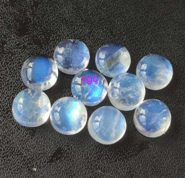 Natural Rainbow Moonstone 3mm Round Cabochon Flat Back – AAA Quality Rainbow Moonstone Round 3x3mm