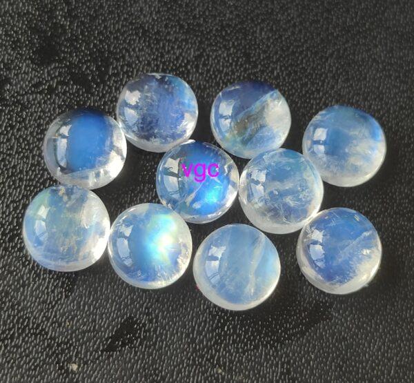 Natural Rainbow Moonstone 3mm Round Cabochon Flat Back – AAA Quality Rainbow Moonstone Round 3x3mm