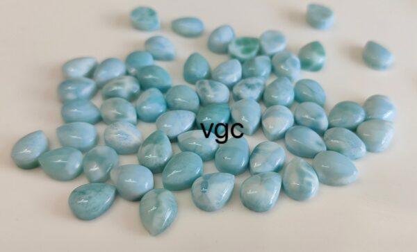 Natural Larimar 5×7 mm Pear Cabochon – Larimar Pear Cabochon 5x7mm