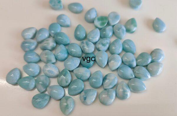 Natural Larimar 5×7 mm Pear Cabochon – Larimar Pear Cabochon 5x7mm
