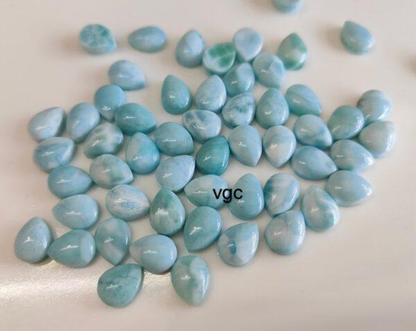 Natural Larimar 5×7 mm Pear Cabochon – Larimar Pear Cabochon 5x7mm