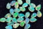 Natural Super Top Multifire Ethiopian Opal 5×7 mm Pear Cabochon – AAA Quality Ethiopian Opal Pear 5x7mm